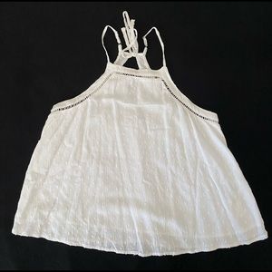 Hollister Swiss Dot Halter Top Adjustable Straps